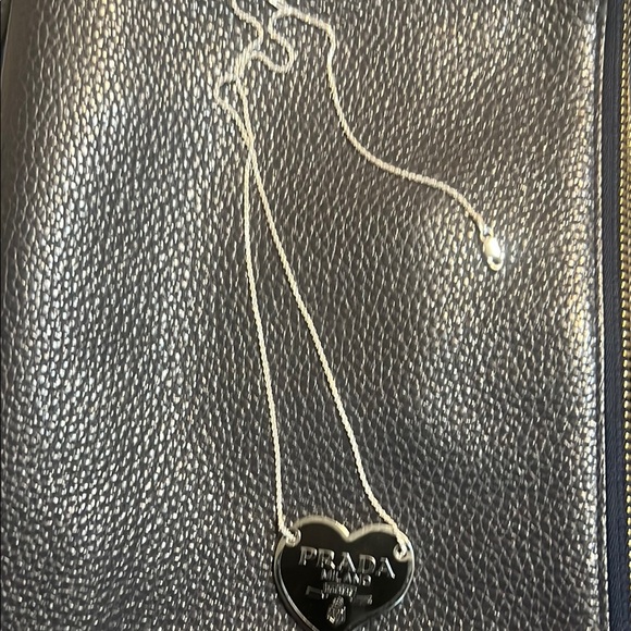 Prada Silver and Black Heart Necklace - Picture 2 of 4